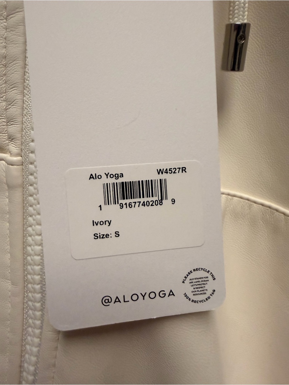 ALO Yoga Cream Zip Hoodie Bomber Jacket - Picture 5 of 5